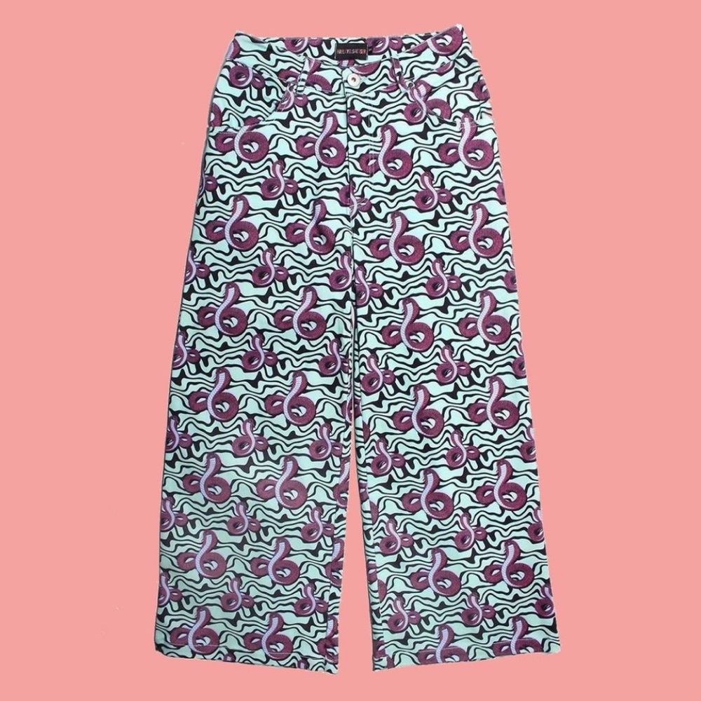 Hayley Elsaesser Serpentine Cropped Wide Leg Pants